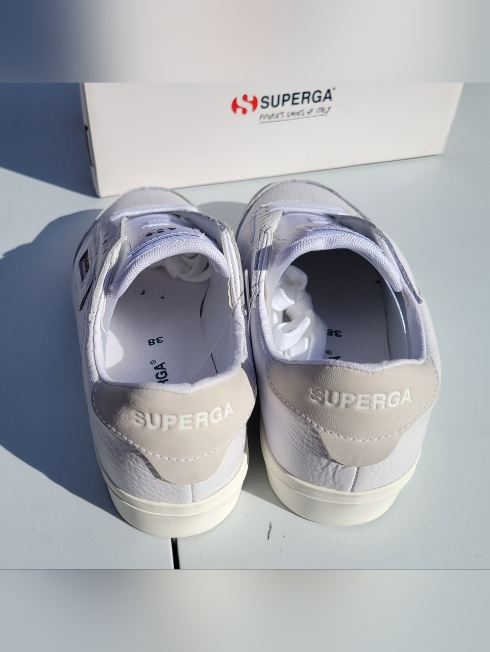 Superga White Leather Low-Top Sneakers - Picture 3 of 7